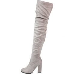 Buty zimowe damskie: Lost Ink TONYA SLOUCHY HIGH Kozaki na obcasie light grey