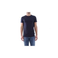 T-shirty z krótkim rękawem Tommy Hilfiger 0867896625 NEW STRETCH C-NK. Niebieskie t-shirty męskie TOMMY HILFIGER, s, bez wzorów, bez kołnierzyka, krótkie. Za 131,30 zł.