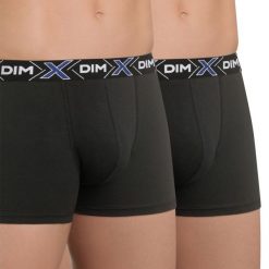 Dwupak męskich bokserek DIM X-Temp czarnych. Czarne bokserki męskie marki Astratex, z bawełny. Za 82,99 zł.