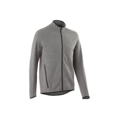 Bluza na zamek Gym & Pilates 500 męska. Szare bluzy męskie DOMYOS, s, bez wzorów, z elastanu, bez kołnierzyka, bez rękawów, bez kaptura. Za 69,99 zł.