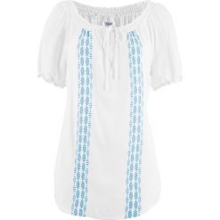 Tunika, krótki rękaw bonprix biały. Białe tuniki damskie bonprix, z krótkim rękawem. Za 37,99 zł.