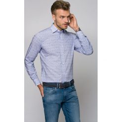 Koszula Niebieska w Kwiaty Keyla. Niebieskie koszule męskie LANCERTO, m, z nadrukiem, z bawełny, eleganckie, bez kołnierzyka, bez rękawów. W wyprzedaży za 149,90 zł.