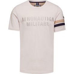 T-shirt AERONAUTICA MILITARE. Niebieskie t-shirty męskie Aeronautica Militare, w paski, z elastanu, z okrągłym kołnierzem. Za 330,00 zł.
