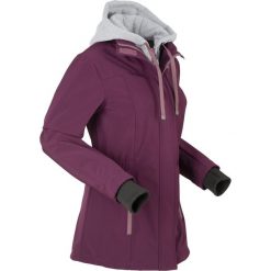 Długa kurtka softshell w optyce 2 w 1 bonprix czarny bez. Fioletowe kurtki damskie bonprix, bez wzorów, z dzianiny, długie, z kapturem. Za 189,99 zł.