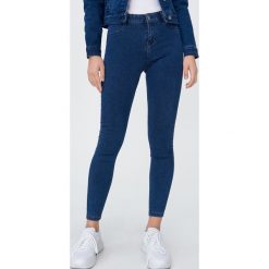 Jeansowe jegginsy skinny - Granatowy. Niebieskie jeansy damskie Sinsay, bez wzorów, z jeansu. Za 39,99 zł.