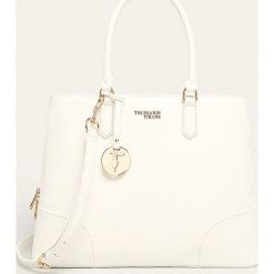 Trussardi Jeans - Torebka. Białe torby damskie na zakupy Trussardi Jeans, w paski, z poliesteru, na ramię, duże, bez dodatków. Za 679,90 zł.