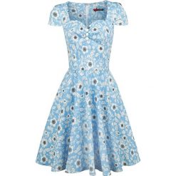 Hell Bunny Daphne Mini Dress Sukienka niebieski. Niebieskie sukienki damskie marki Hell Bunny, xl, bez wzorów, bez kołnierzyka, bez rękawów, mini. Za 229,90 zł.