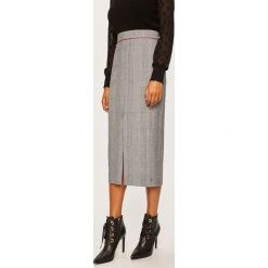Tommy Hilfiger - Spódnica. Szare spódniczki damskie TOMMY HILFIGER, do pracy, m, bez wzorów, z elastanu, biznesowe, z podwyższonym stanem, midi, ołówkowe. W wyprzedaży za 359,90 zł.