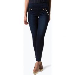 Guess Jeans - Jeansy damskie, niebieski. Niebieskie spodnie damskie z wysokim stanem Guess Jeans, z aplikacjami, z jeansu. Za 299,95 zł.