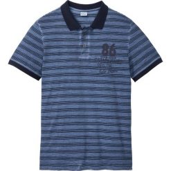 Shirt polo bonprix indygo w paski. Niebieskie koszulki męskie bonprix, s, w paski, bez rękawów. Za 69,99 zł.
