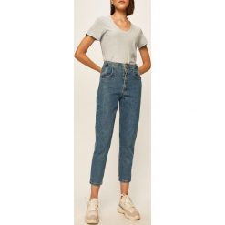 Answear - Jeansy. Niebieskie jeansy damskie ANSWEAR, s, bez wzorów, z bawełny, z podwyższonym stanem. Za 159,90 zł.