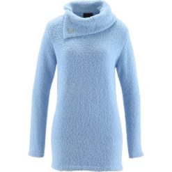 Swetry klasyczne damskie: Sweter bonprix lodowy niebieski