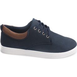 Granatowe Trampki Męskie Casual 655 Granatowy. Niebieskie trampki męskie ButyModne, bez wzorów, klasyczne, bez zapięcia. Za 68,00 zł.