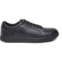 TRAMPKI MĘSKIE. Czarne buty skate męskie marki Top Secret, z jeansu. W wyprzedaży za 69,99 zł.