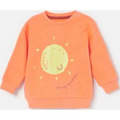 Bawełniana bluza z nadrukiem - Pomarańczowy. Pomarańczowe bluzy męskie Reserved, m, z nadrukiem, z bawełny, bez kołnierzyka, bez rękawów, bez kaptura. Za 45,99 zł.