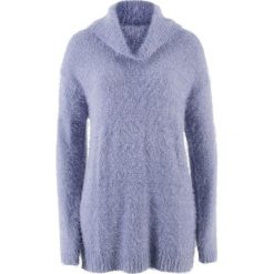 Swetry oversize damskie: Sweter oversize z przędzy z długim włosem bonprix jasny lawendowy