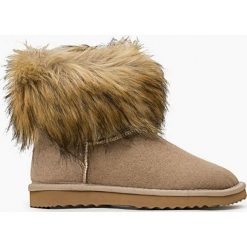 Buty zimowe damskie: Beżowe Śniegowce Uneasy