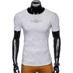T-shirt męski z nadrukiem S950 - szary. Szare t-shirty męskie Ombre Clothing, s, z nadrukiem, bez kołnierzyka. Za 13,99 zł.