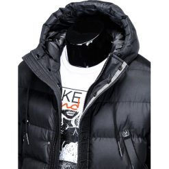 KURTKA MĘSKA ZIMOWA PARKA C386 - CZARNA. Czarne kurtki męskie marki Ombre Clothing, na zimę, m, z poliesteru. Za 179,00 zł.
