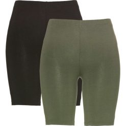 Kolarki ze stretchem (2 pary) bonprix oliwkowy + czarny. Spodnie damskie bonprix. Za 45,98 zł.