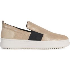 Geox Pontoise Slip On Buty Złoty Beżowy. Żółte trampki i tenisówki damskie Geox, bez wzorów, ze skóry, bez zapięcia. Za 514,95 zł.