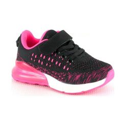 Sneakersy w kolorze różowo-czarnym. Różowe trampki dziewczęce Rock & Joy, bez wzorów, bez zapięcia. W wyprzedaży za 85,95 zł.
