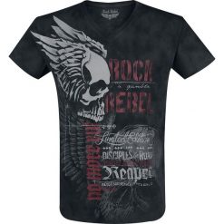 Rock Rebel by EMP Heavy Soul T-Shirt czarny. Czarne koszulki męskie Rock Rebel by EMP, xl, z nadrukiem, klasyczne, z dekoltem na plecach. Za 121,90 zł.