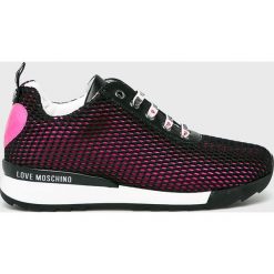 Love Moschino - Buty. Czarne buty sportowe damskie Love Moschino, bez wzorów, ze skóry, sportowe. W wyprzedaży za 549,90 zł.