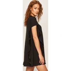 Red Valentino - Sukienka. Czarne sukienki damskie Red Valentino, bez wzorów, z wiskozy, z okrągłym kołnierzem, bez rękawów, mini, oversize. Za 2099,00 zł.