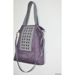 Torba hobo XXL - wrzos, szarość. Szare torebki klasyczne damskie Pakamera, bez wzorów, na ramię, bez dodatków. Za 139,00 zł.