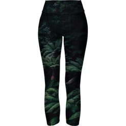 Legginsy we wzory: Legginsy w kolorze ciemnozielonym