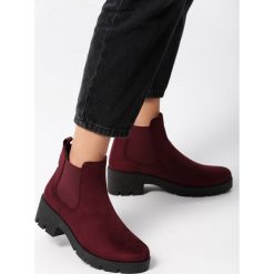 Bordowe Botki Swiss Stone Pine. Czerwone botki damskie Born2be, na jesień, za kostkę, bez obcasa, na płaskiej podeszwie, bez zapięcia. Za 99,99 zł.