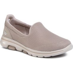 Półbuty SKECHERS - Go Walk 5 15901/TPE Taupe. Brązowe półbuty damskie Skechers, na co dzień, bez wzorów, ze skóry ekologicznej, bez obcasa, na płaskiej podeszwie, bez zapięcia. Za 299,00 zł.