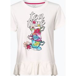 Marc Cain Collections - T-shirt damski, beżowy. Brązowe t-shirty damskie marki Marc Cain Collections, z nadrukiem, eleganckie, bez kołnierzyka. Za 449,95 zł.