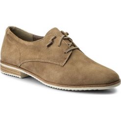 Oxfordy TAMARIS - 1-23204-20 Antelope Suede 334. Brązowe półbuty damskie Tamaris, bez obcasa, na obcasie, bez zapięcia. W wyprzedaży za 179,00 zł.