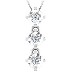 Naszyjniki damskie: Srebrny naszyjnik z diamentami – dł. 40 cm