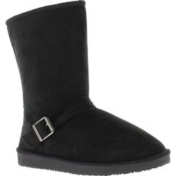 Kozaki zimowe "Deer" w kolorze czarnym. Czarne kozaki damskie Island Boot, na zimę, ze skóry, bez obcasa, na platformie, na klamry. W wyprzedaży za 129,95 zł.