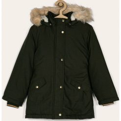 Name it - Parka dziecięca 128-146 cm. Zielone kurtki dziewczęce Name it, bez wzorów, z poliesteru, długie, z kapturem. W wyprzedaży za 139,90 zł.