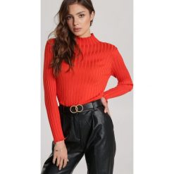 Pomarańczowy Golf Celathera. Pomarańczowe bluzy damskie Renee, s, bez wzorów, bez rękawów, bez kaptura. Za 89,99 zł.