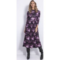 Sukienka F822. Sukienki damskie Fobya, s, bez wzorów, eleganckie, z golfem, z długim rękawem, długie, maxi. Za 170,99 zł.