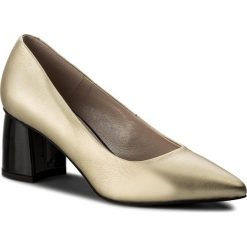 Półbuty EVA MINGE - Burriana 3L 18GR1372420ES 703. Żółte półbuty damskie skórzane Eva Minge, eleganckie, ze szpiczastym noskiem, na obcasie. W wyprzedaży za 239,00 zł.