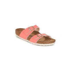 Klapki Birkenstock SYDNEY. Pomarańczowe klapki damskie Birkenstock, bez wzorów, bez obcasa. W wyprzedaży za 230,30 zł.