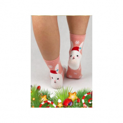 Zimowe skarpetki z zającem. Szare skarpetki damskie marki Candysox.pl. Za 30,00 zł.