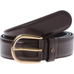 Aigner BELT Pasek ebony. Brązowe paski męskie Aigner, w paski, ze skóry. Za 419,00 zł.