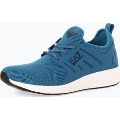 EA7 Emporio Armani - Tenisówki męskie, niebieski. Niebieskie trampki męskie EA7 Emporio Armani, bez wzorów, bez zapięcia. Za 649,95 zł.