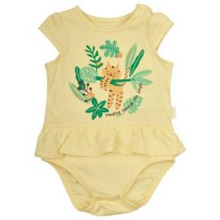 Garnamama Body Dziewczęce Z Falbanką 86 Żółty. Żółte body niemowlęce Garnamama, na lato, bez wzorów, eleganckie, bez rękawów. Za 33,00 zł.