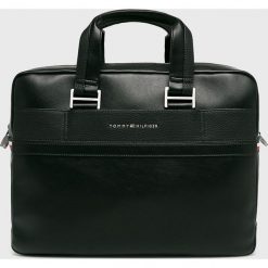 Tommy Hilfiger - Torba. Czarne torby na laptopa marki TOMMY HILFIGER, w paski, ze skóry ekologicznej. Za 749,90 zł.