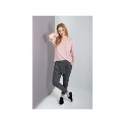 Spodnie z wysokim stanem: Spodnie damskie w kratkę grafit MIA PANTS SPORT