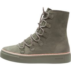 Botki damskie lity: Blackstone Botki sznurowane dark green