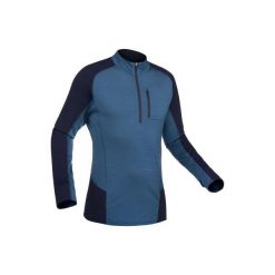 Koszulka trekkingowa z długim rękawem | TREK 900 MERINO męska. Niebieskie koszulki męskie FORCLAZ, xl, bez wzorów, z elastanu, bez kołnierzyka, z długim rękawem, długie. Za 199,99 zł.